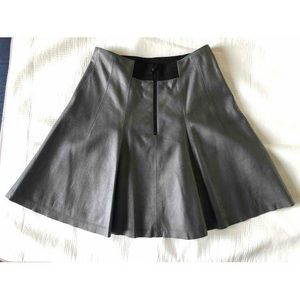 Alice + Olivia Gray Leather Skirt